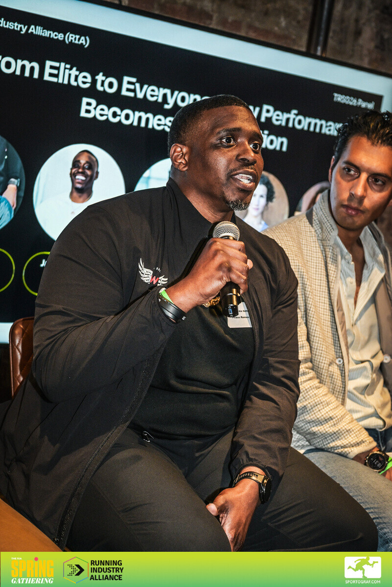 Jackie speaking at the Running Industry Alliance panel